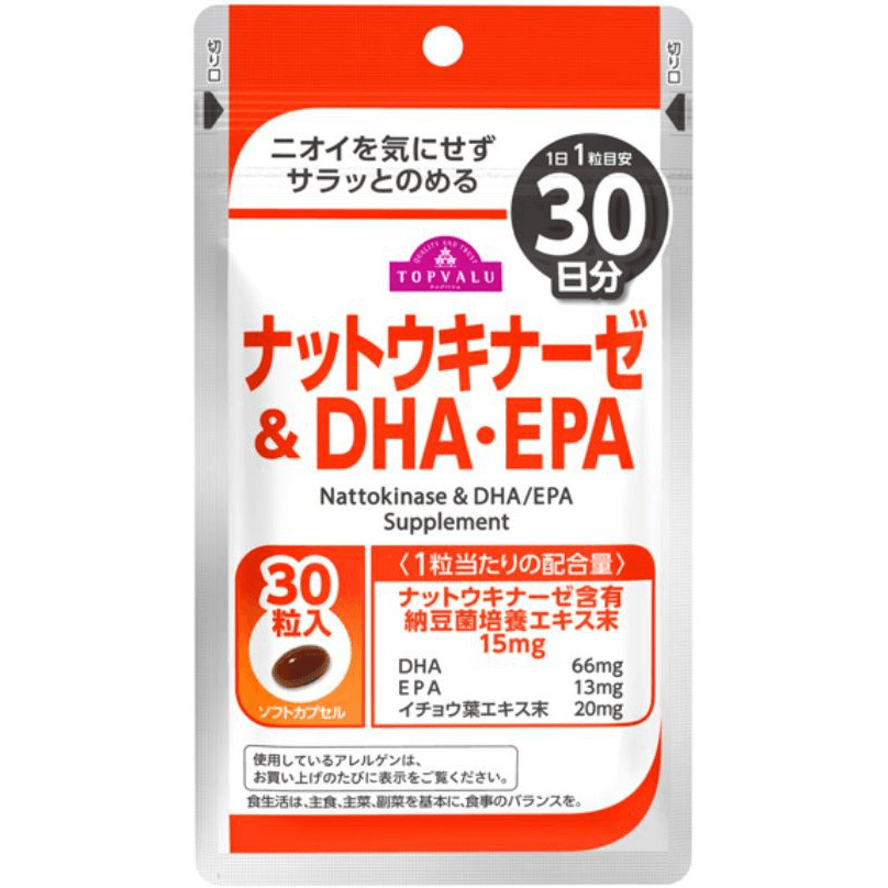 TOPVALU Nattokinase & DHA,EPA 30 Tablets (118902)