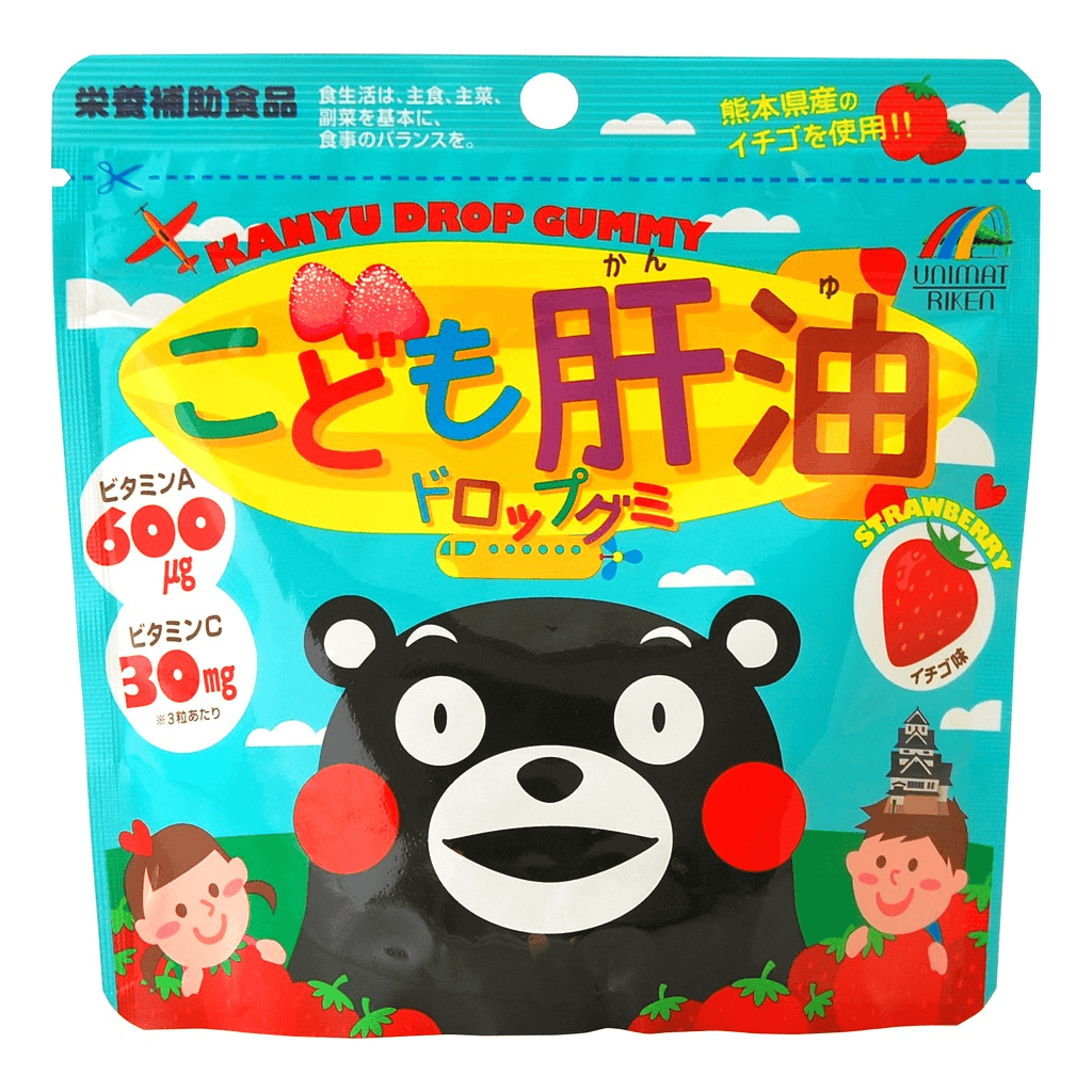 UNIMAT RIKEN Kanyu Drop Gummy For Kids Strawberry Flavor 90pcs (117755)