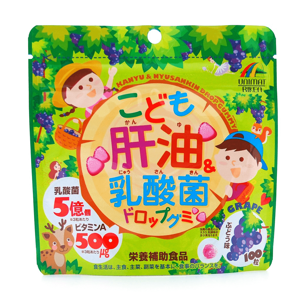 UNIMAT RIKEN Kanyu & Lactic Acid Bacterium Drop Gummy For Kids 100pcs (117756)